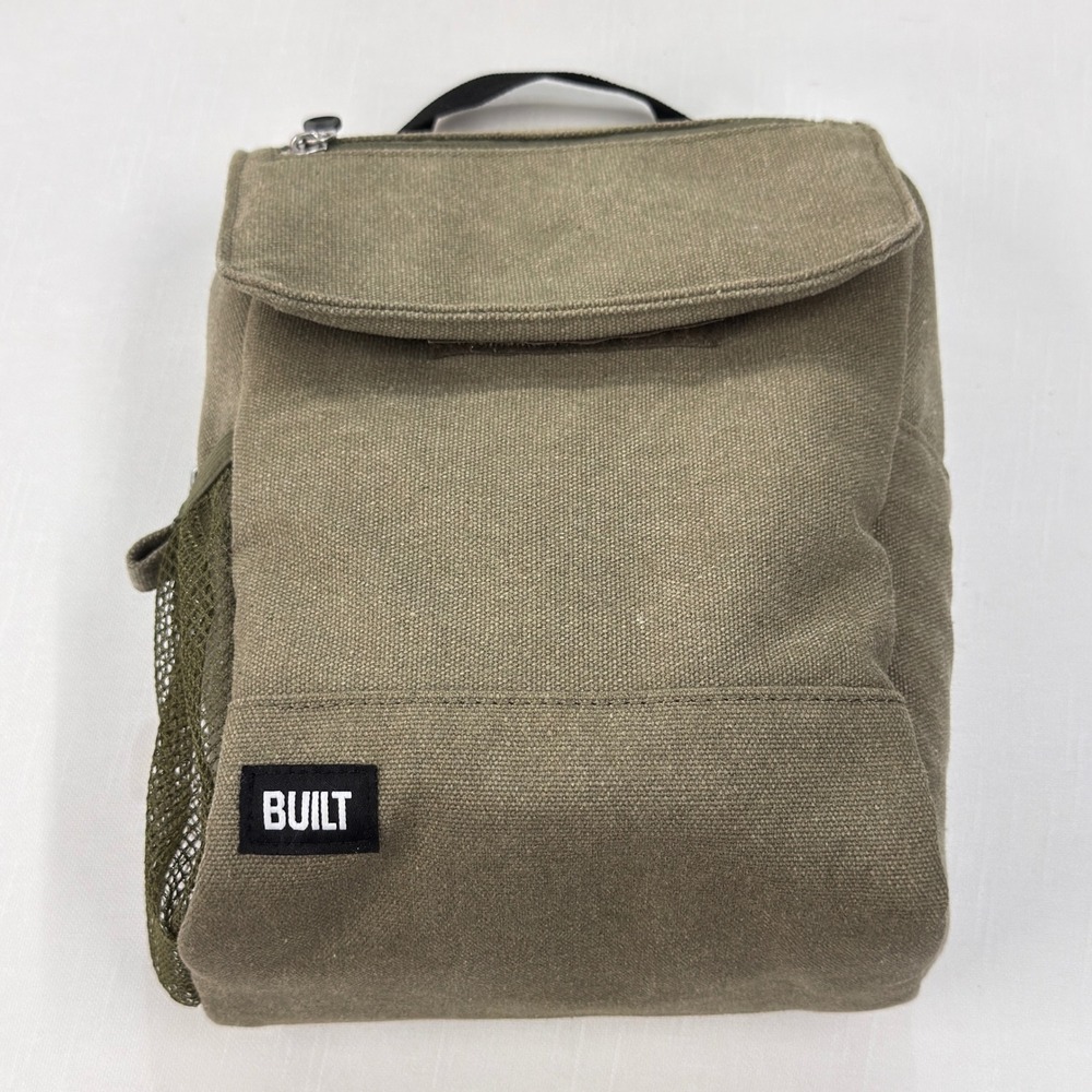 Built NY Insulated Lunch Bag Olive Green Canvas Utility Cooler Tote Bag